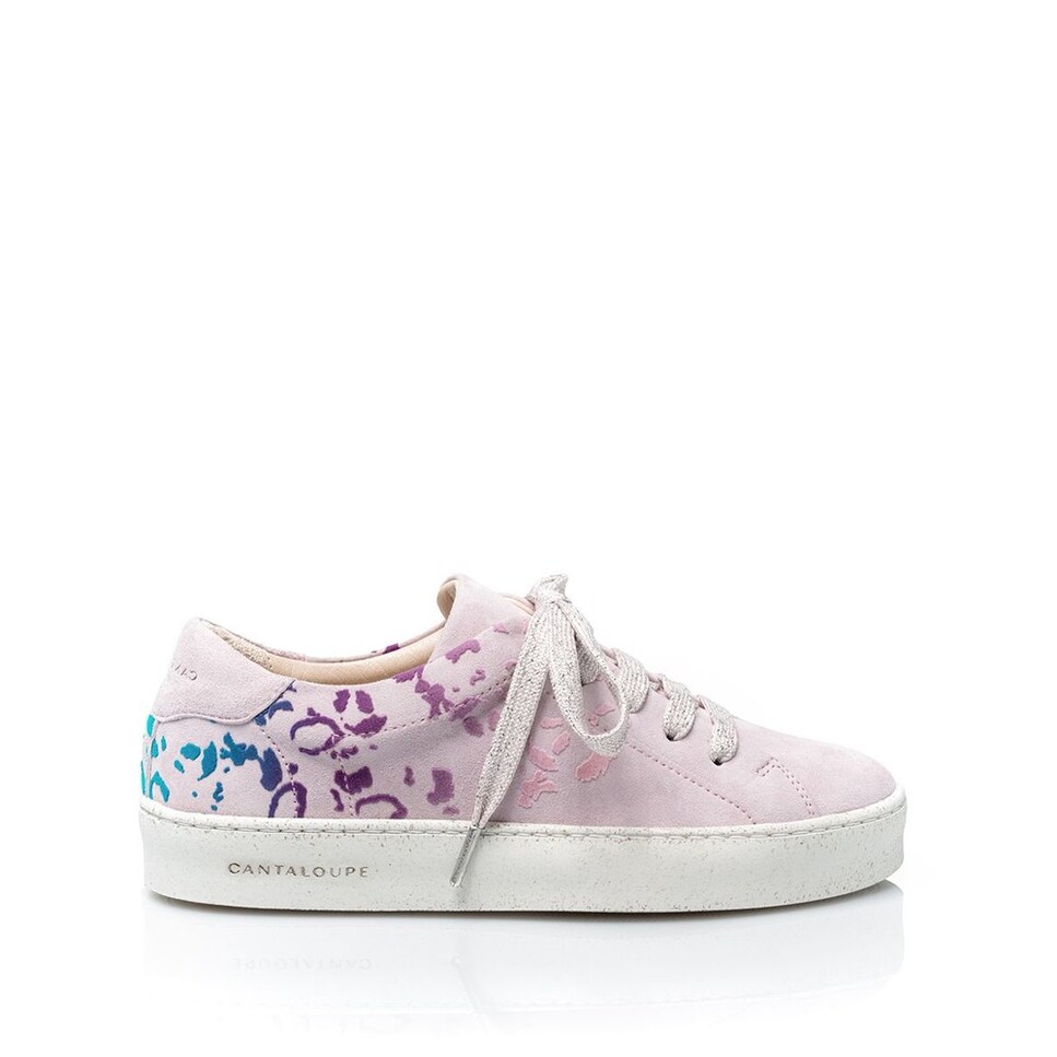 Sneaker de mulher Cantaloupe em camurça lilás com estampado leopardo Lilás-1