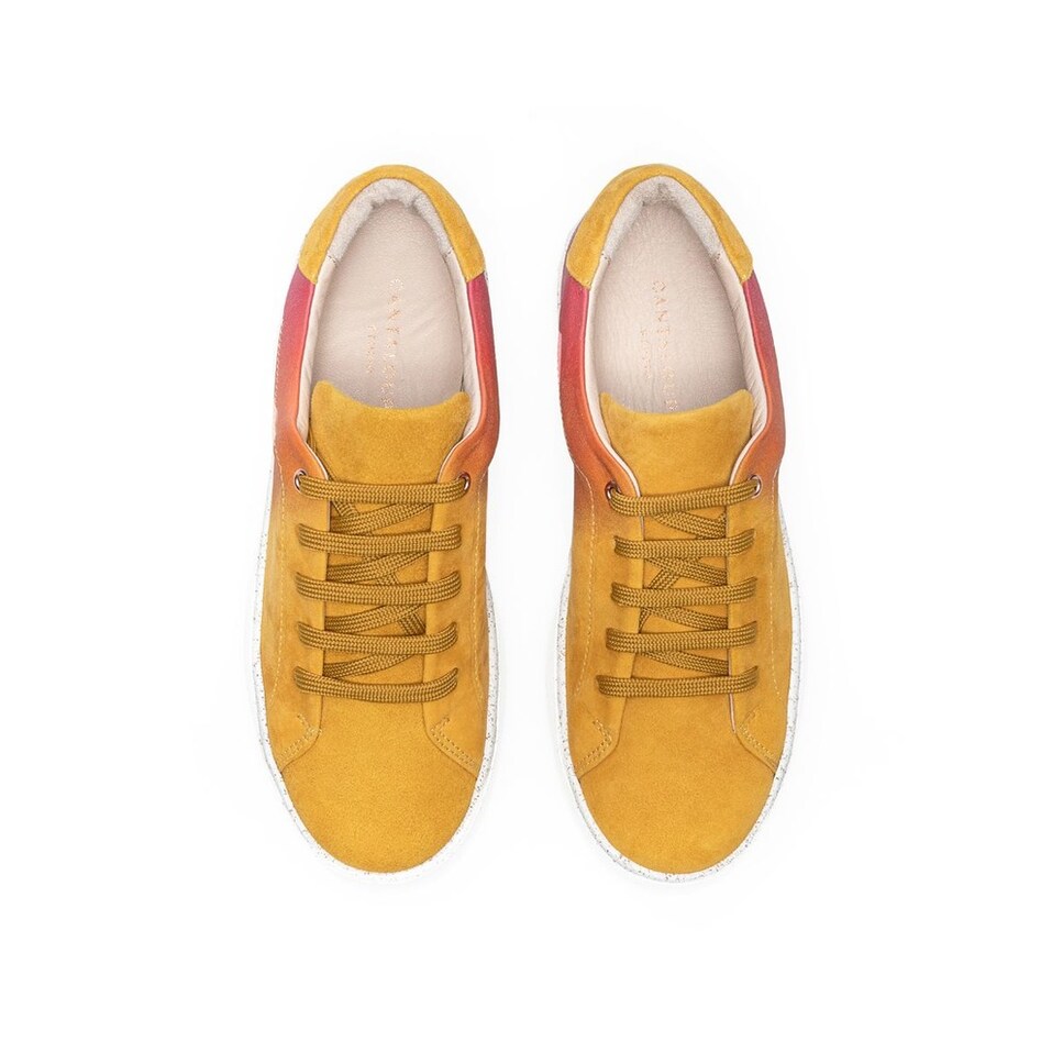 Sneaker de mulher Cantaloupe em camurça amarela com estampado em degradê Amarelo-3