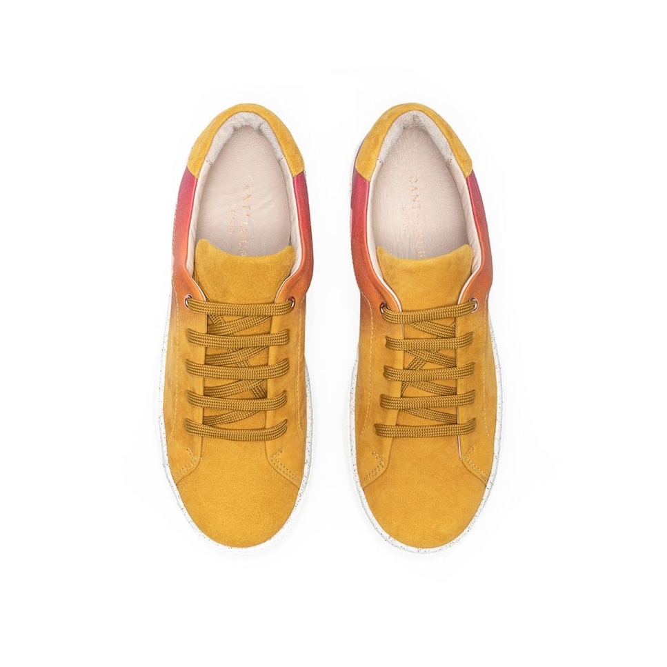 Sneaker de mulher Cantaloupe em camurça amarela com estampado em degradê Amarelo-3