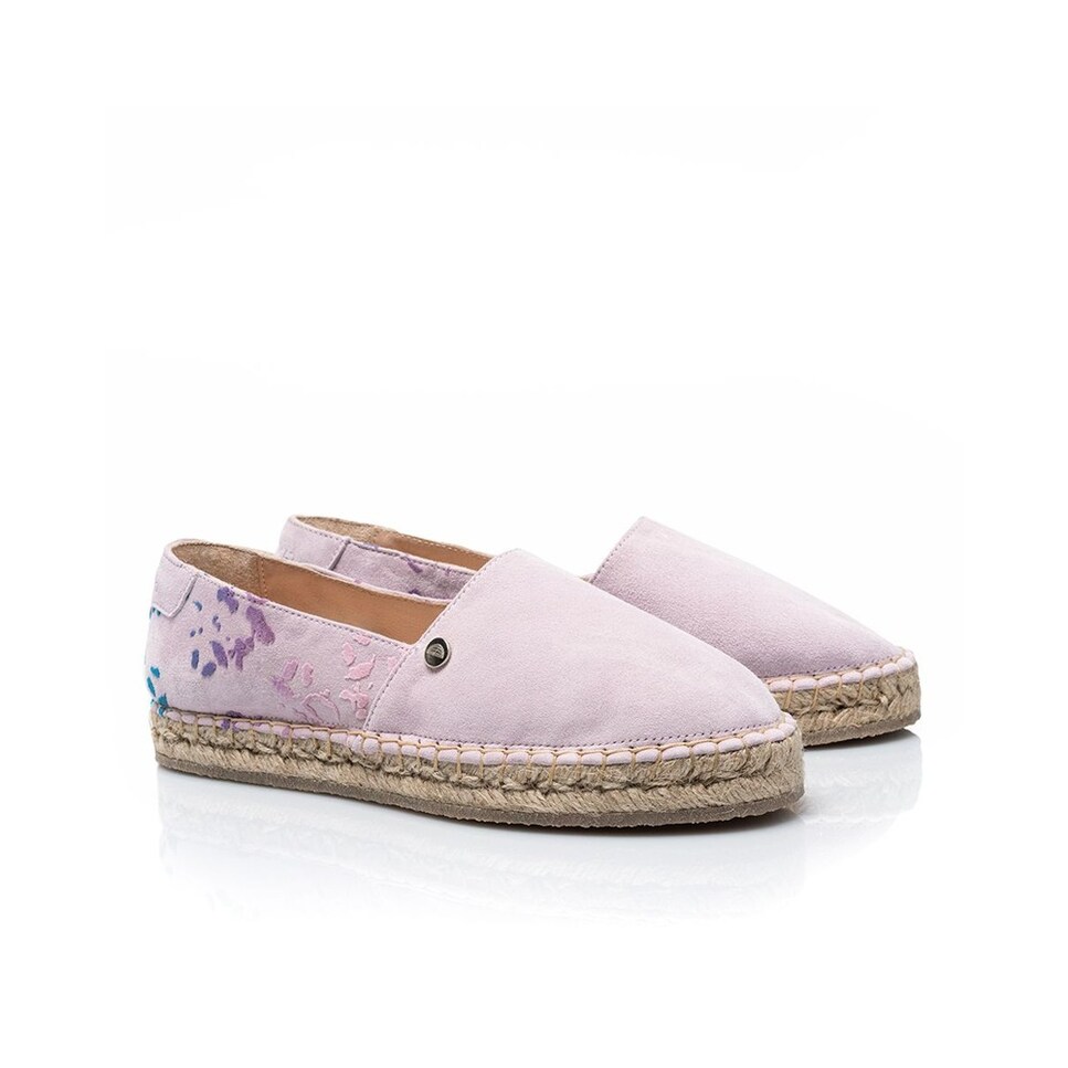 Alpercata de mulher Cantaloupe em camurça lilás com estampado leopardo Lilás-2