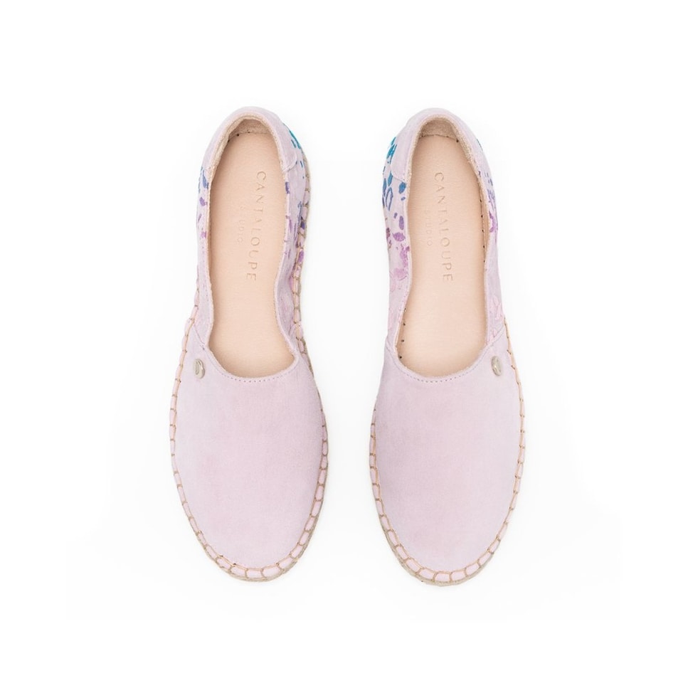 Alpercata de mulher Cantaloupe em camurça lilás com estampado leopardo Lilás-3