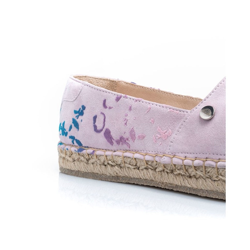Alpercata de mulher Cantaloupe em camurça lilás com estampado leopardo Lilás-4