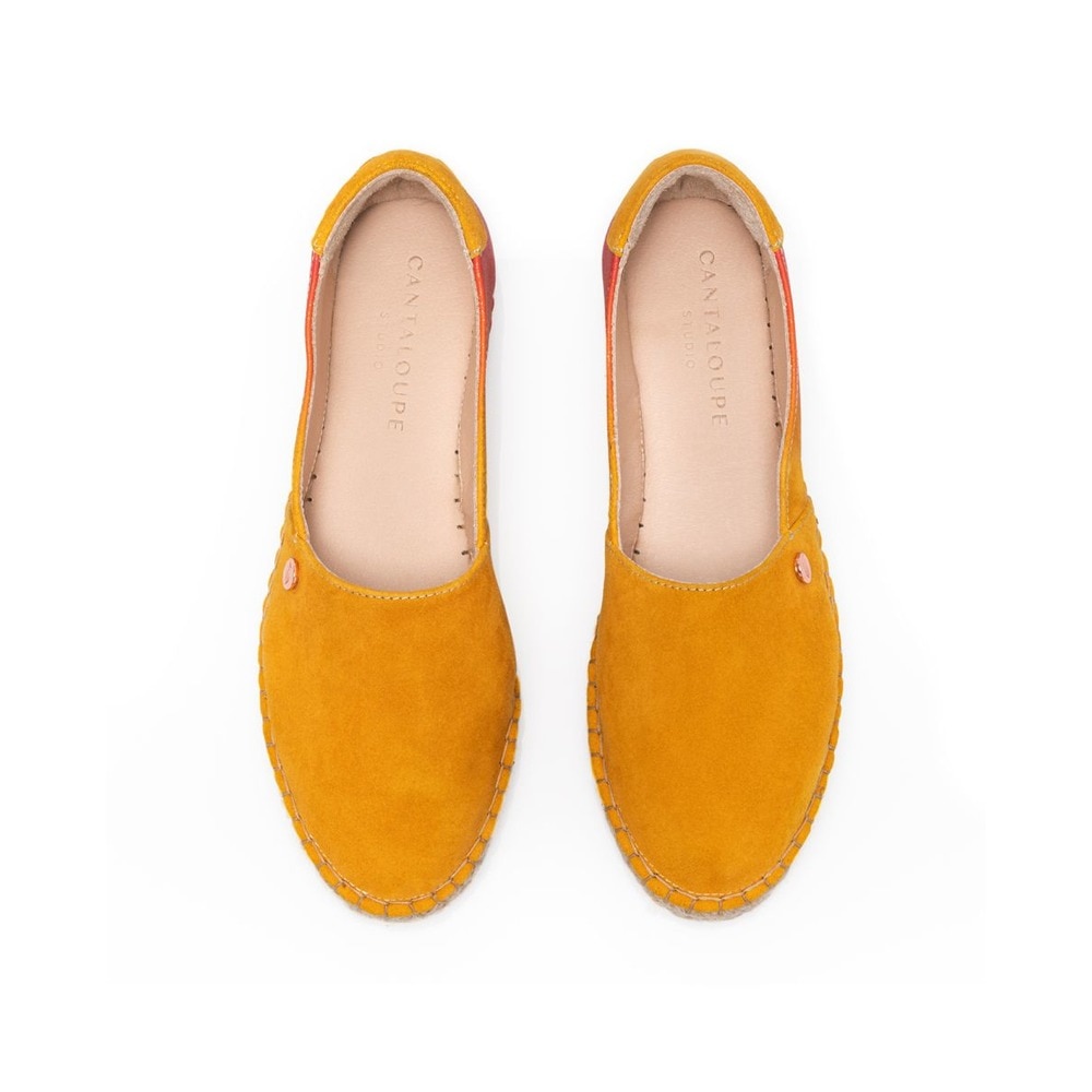 Alpercata de mulher Cantaloupe em camurça amarela com estampado degradê Amarelo-3