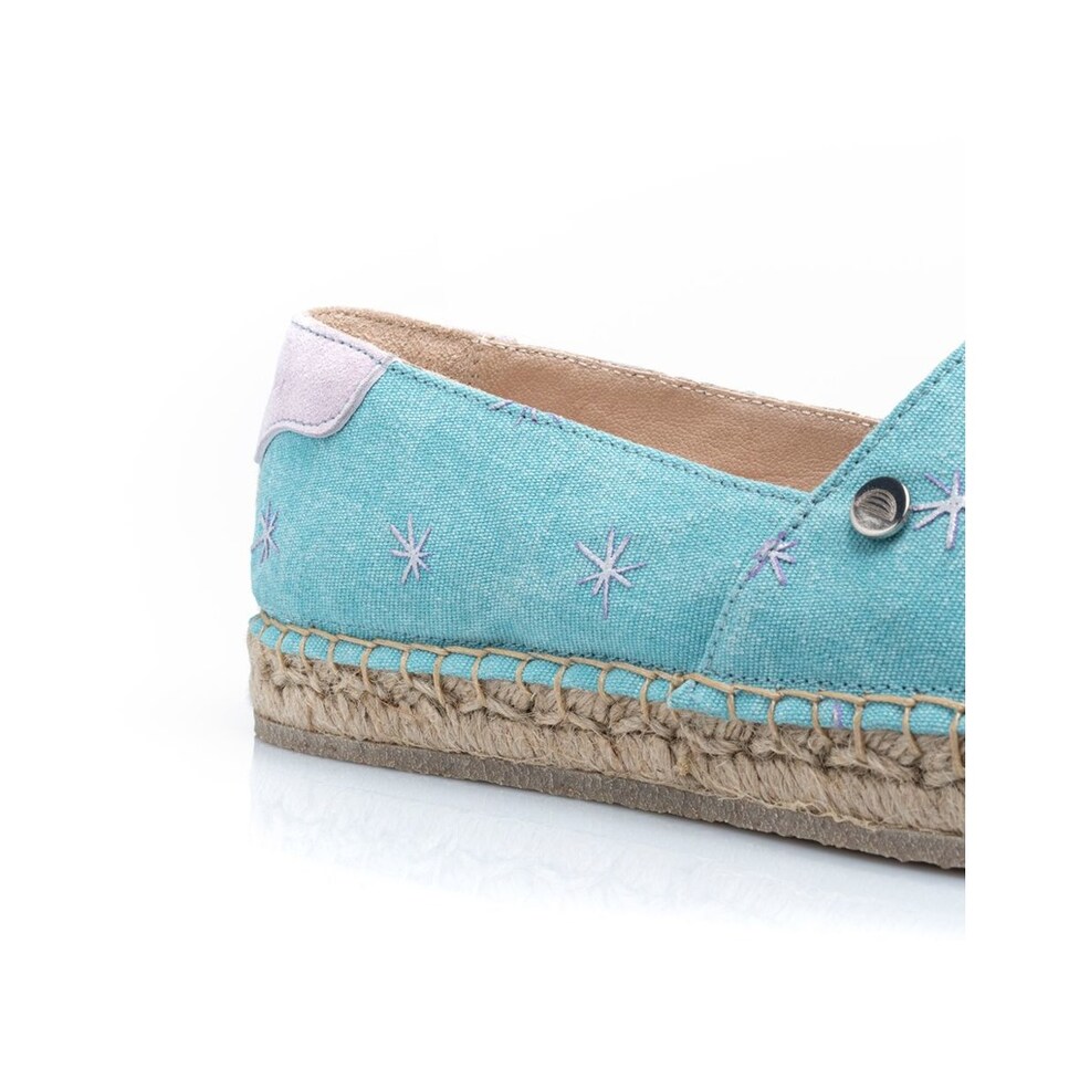Alpercata de mulher Cantaloupe em tecido de algodão azul com estampado de estrelas Azul-4
