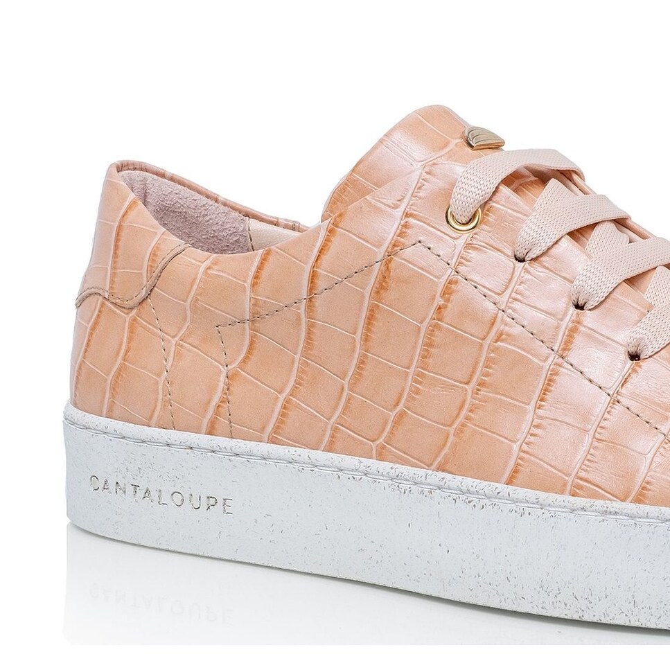Sneaker de mulher Cantaloupe em pele rosa nude texturizada Rosa Nude-4