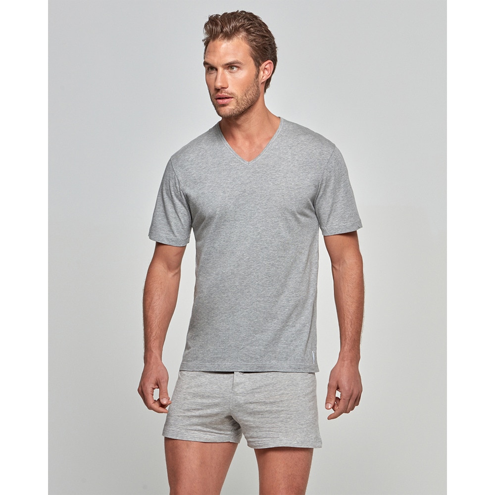 Imagen 0 de Camiseta interior de hombre de manga corta lisa Gris claro