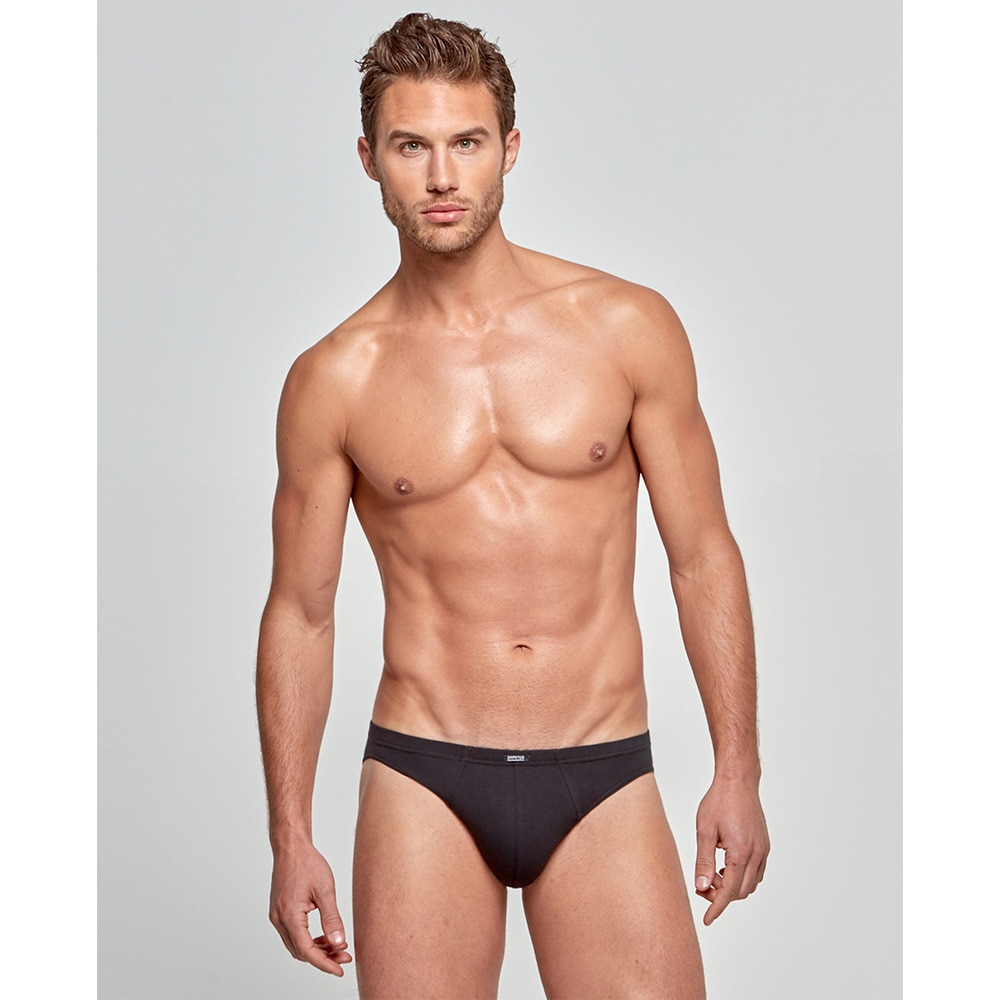 Imagen 0 de Slip de punto de hombre liso Negro