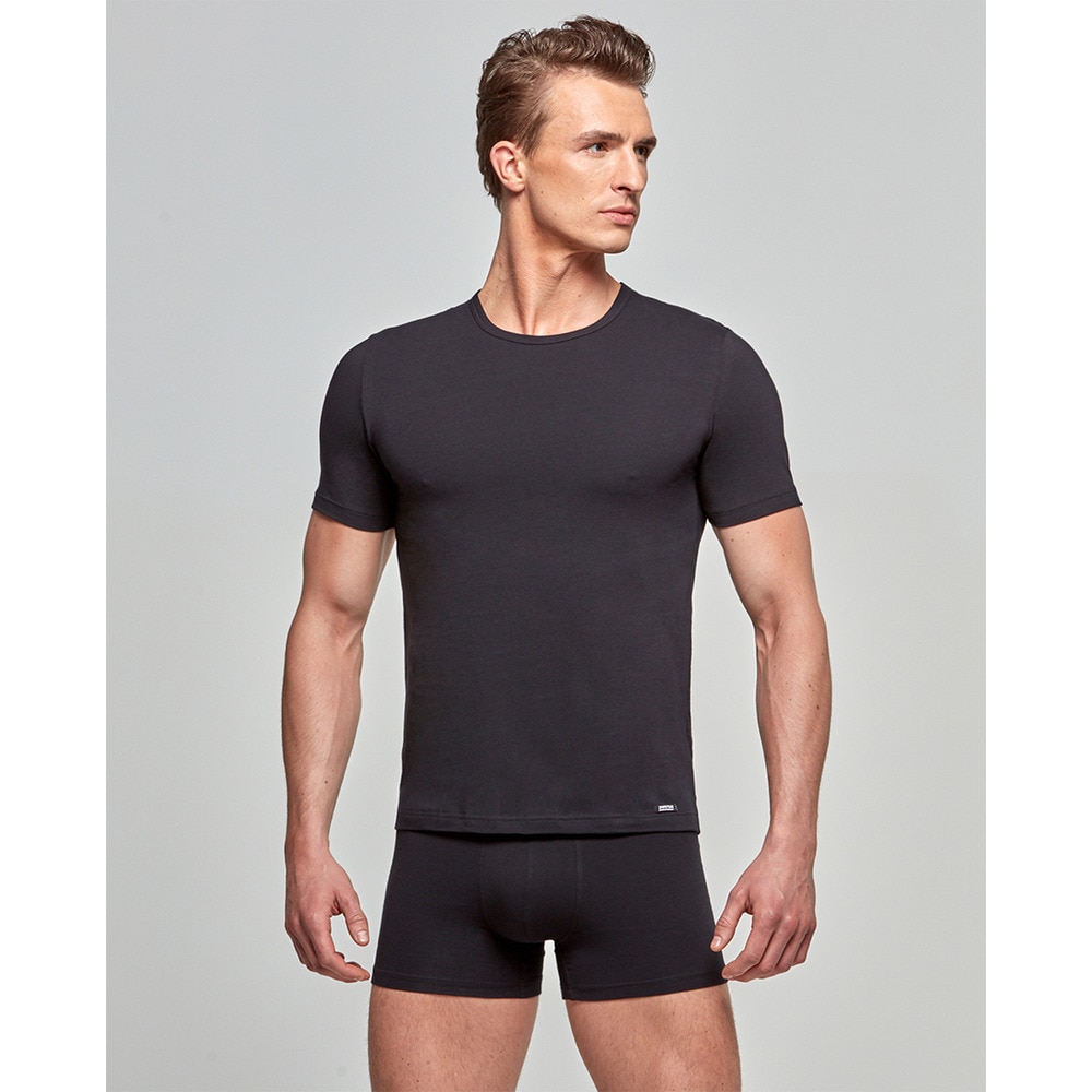 Imagen 1 de Camiseta interior de hombre manga corta liso Negro
