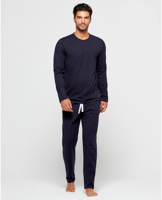 Pijama largo de hombre de punto en color azul marino · Impetus · El Corte  Inglés