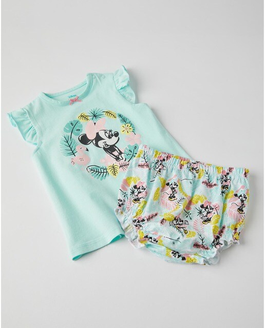 Pijama de bebé niña en color azul claro con estampado Minnie · Zippy · El  Corte Inglés