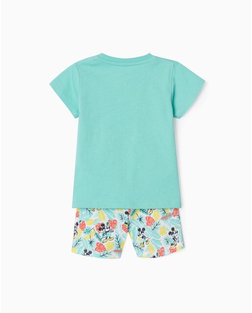 Pijama de bebé niño en color verde agua con estampado de Mickey · Zippy ·  El Corte Inglés