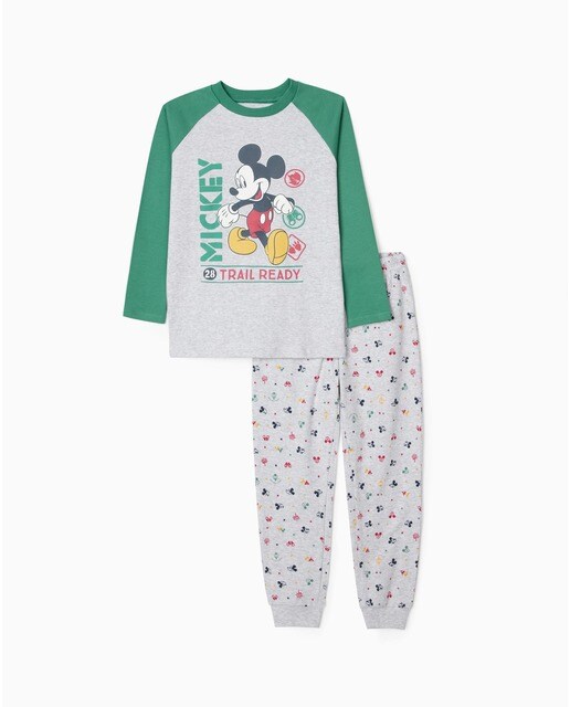 Pijama de niño en color gris y verde con estampado Mickey · Zippy · El  Corte Inglés