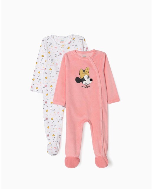 Pack de 2 pijamas de bebé niña tipo monos con estampado de Minnie · Zippy · El  Corte Inglés