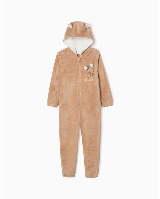 Pijama mono de niña en color marrón con capucha · Zippy · El Corte Inglés
