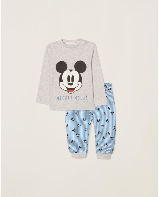 Pijama de bebé niño en gris con estampado Mickey · Zippy · El Corte Inglés
