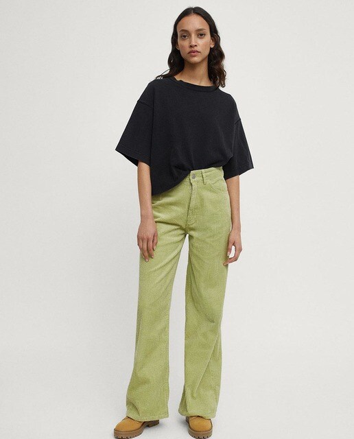 Pantalón ancho de mujer de pana en liso · Parfois · El Corte Inglés