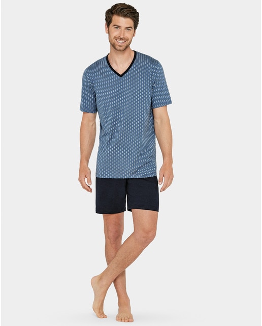 Pijama corto de hombre de punto en color azul · Impetus · El Corte Inglés