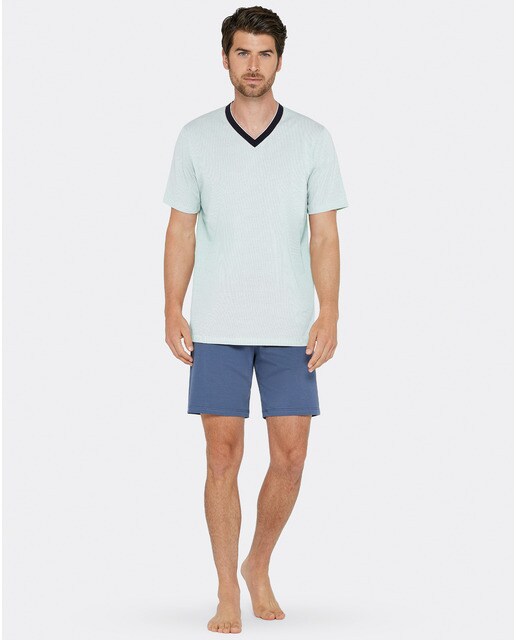 Pijama corto de hombre de punto en color azul · Impetus · El Corte Inglés