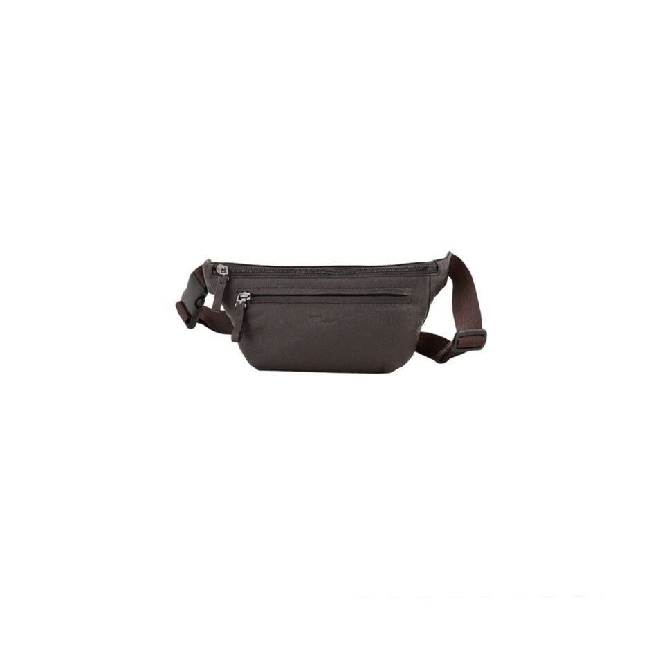 Bolsa de Cintura em Pele Genuína Preto 2