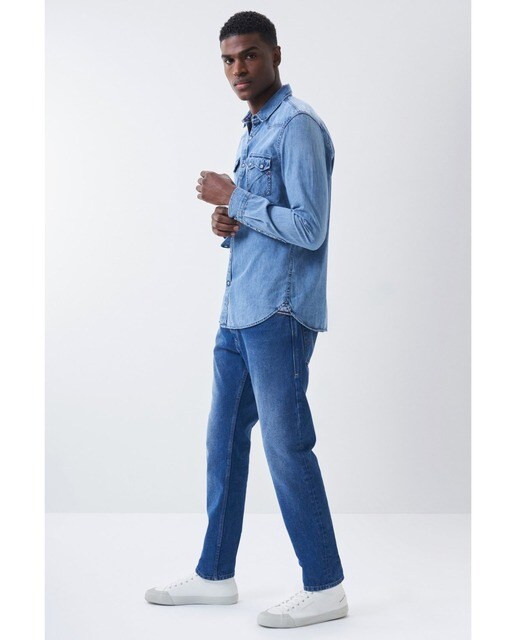 Camisa de hombre slim lisa en azul claro · Salsa · El Corte Inglés