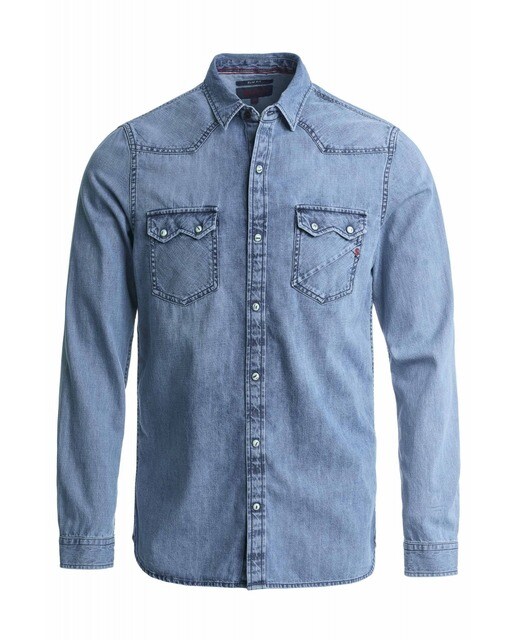 Camisa de hombre slim lisa en azul claro · Salsa · El Corte Inglés