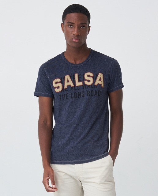 Camiseta de hombre en color azul de manga corta · Salsa · El Corte Inglés
