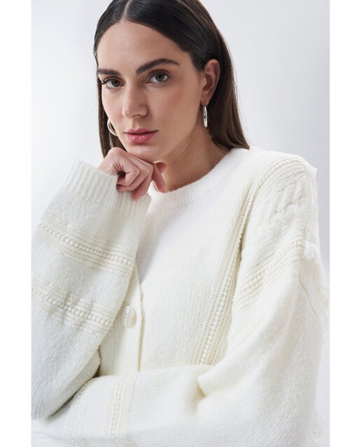 Chaqueta de punto de mujer con trenzados y manga larga · Salsa · El Corte  Inglés