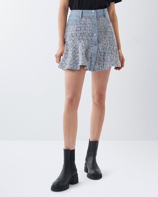 Falda vaquera con tweed · Salsa · El Corte Inglés