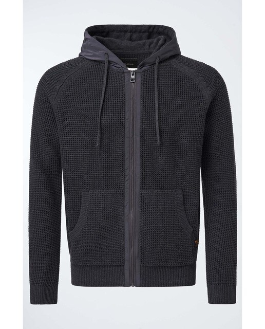 Chaqueta de punto de hombre en color gris oscuro con capucha · Salsa · El  Corte Inglés