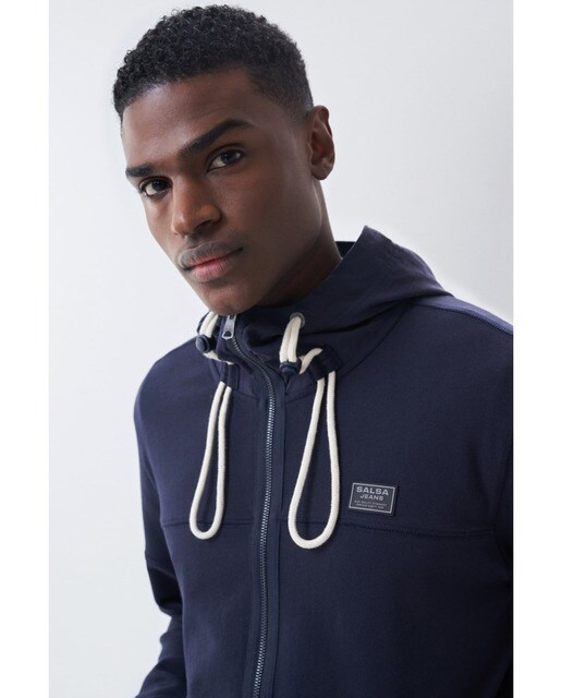 Chaqueta deportiva de hombre en azul marino con capucha · Salsa · El Corte  Inglés