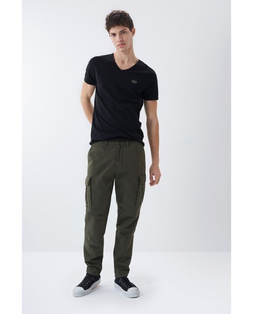 Pantalón cargo de hombre tapered en color verde · Salsa · El Corte Inglés