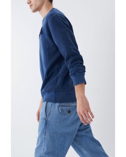 Sudadera de hombre en color azul con logo frontal · Salsa · El Corte Inglés