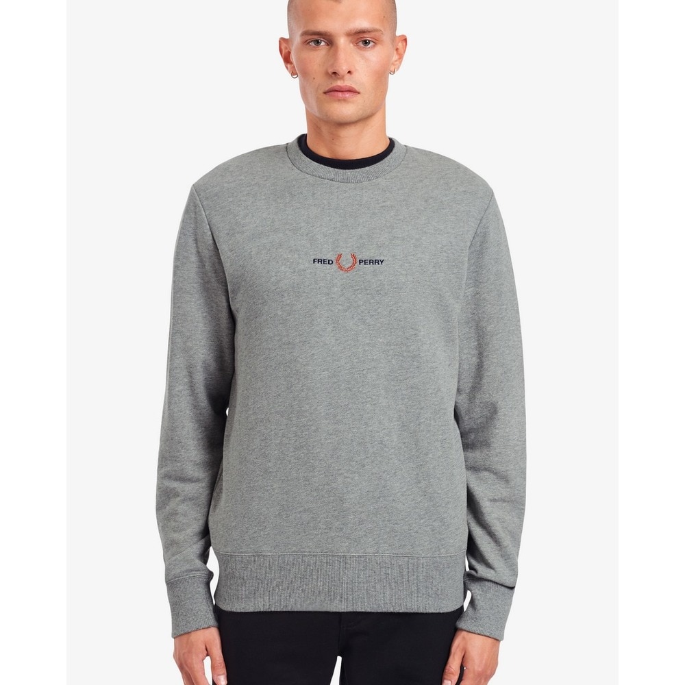 Sweatshirt com logotipo estilo sportswear bordado Cinzento-1