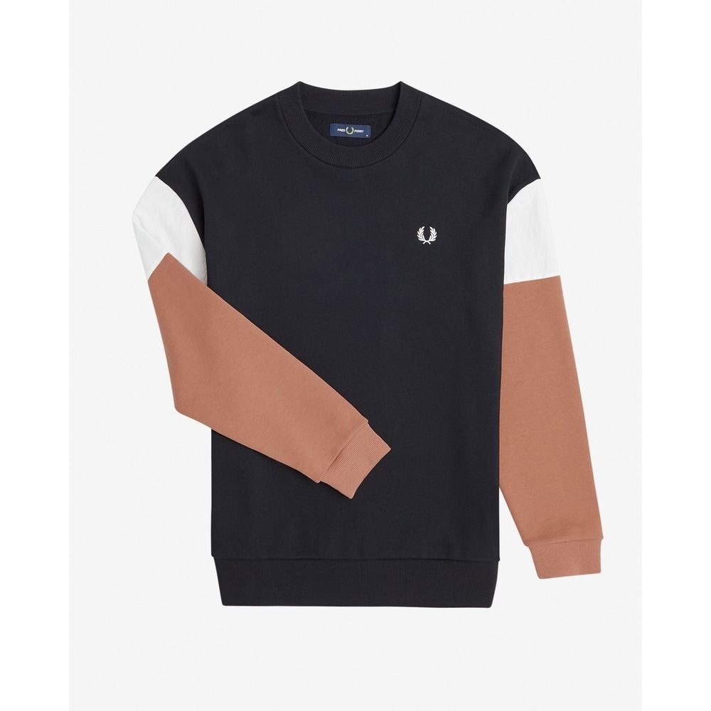 Sweatshirt com blocos de cor nas mangas Preto-4