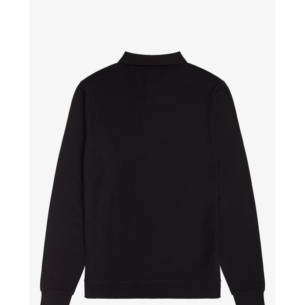 Polo de manga comprida piqué às riscas Preto-3