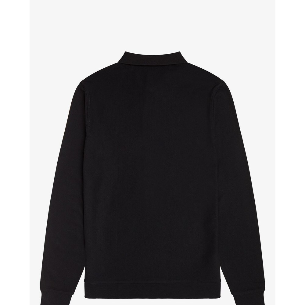 Polo de manga comprida piqué às riscas Preto-6