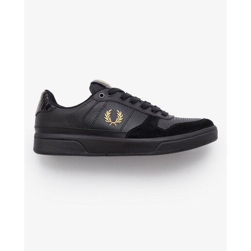 Imagem 0 de Sapatilha preta Fred Perry em pele com relevo
