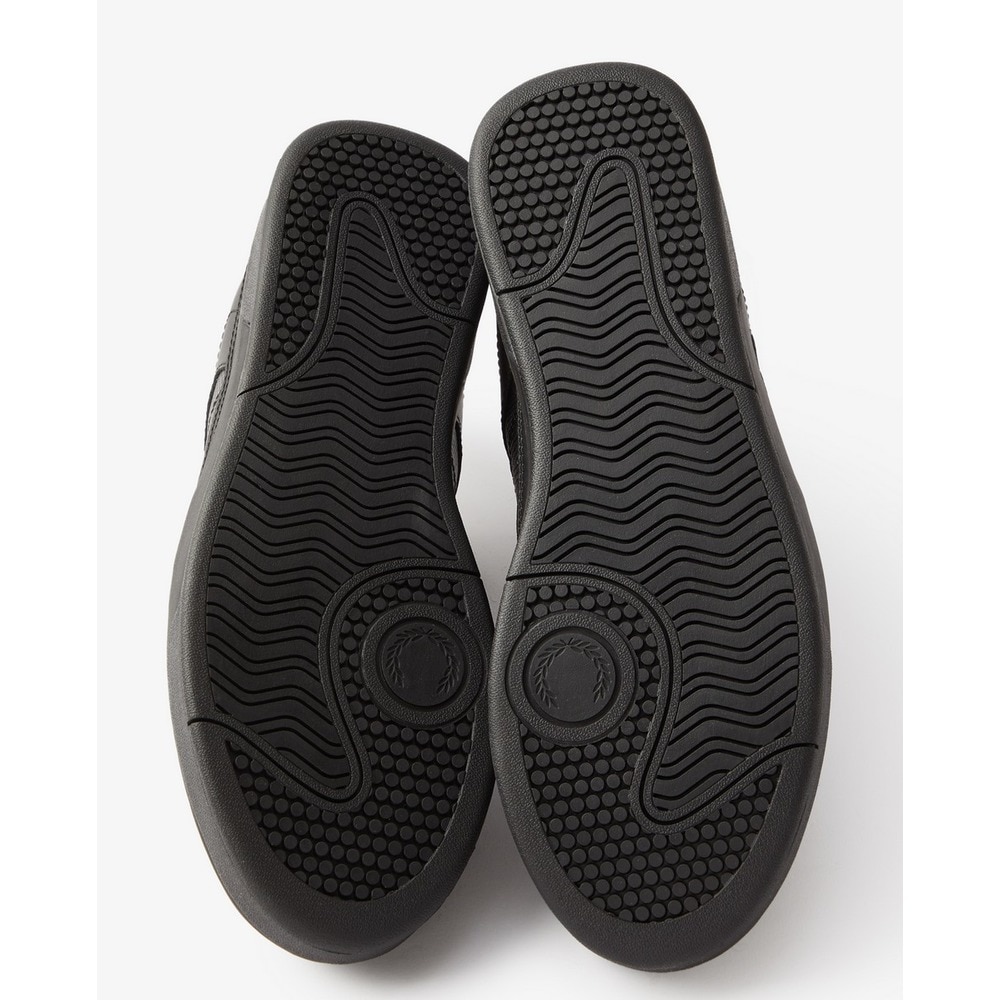 Sapatilha preta Fred Perry em pele com relevo Preto-4