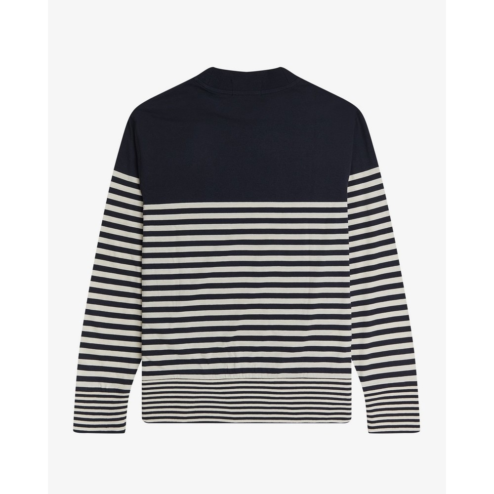 Camisola às riscas com gola alta Marinho-5