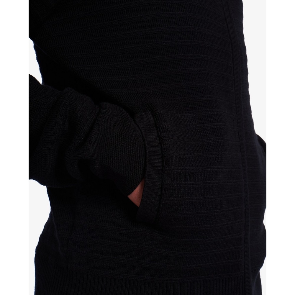 Casaco de malha com fecho de correr integral texturado em merino Preto-4