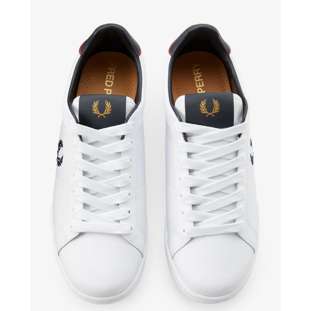 Sapatilha em pele branca Fred Perry Branco-2