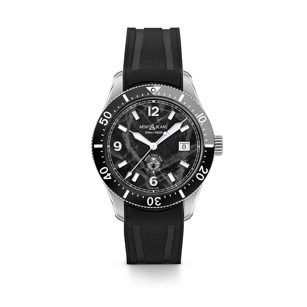 Imagen 1 de Reloj de hombre 1858 Iced Sea Automatic Date 41mm correa de caucho negro intercambiable Negro