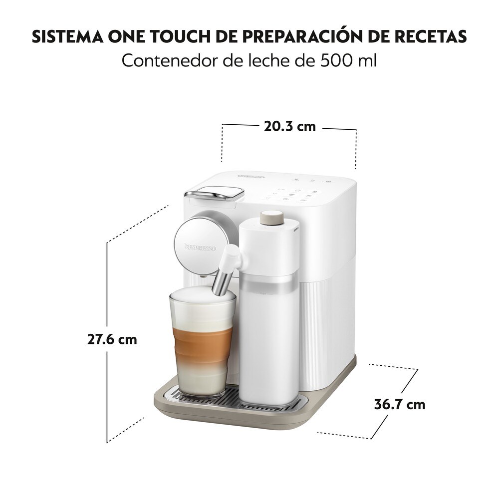 Cafetera de cápsulas Nespresso Gran Lattissima De'Longhi color blanco · El  Corte Inglés