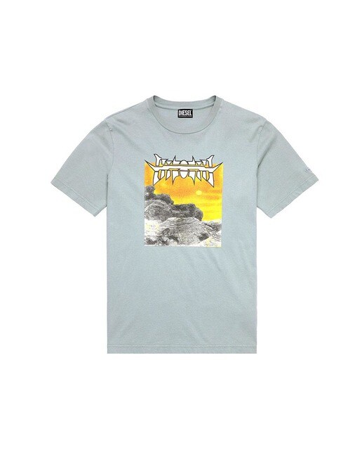 Camiseta de hombre en gris con dibujo frontal · Diesel · El Corte Inglés