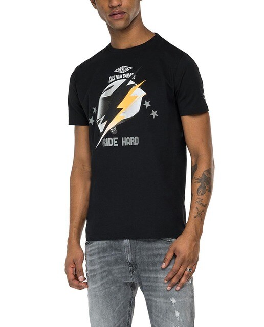 Camiseta de hombre en negro de manga corta · Replay · El Corte Inglés