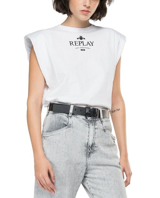 Camiseta de mujer de algodón de manga corta · Replay · El Corte Inglés
