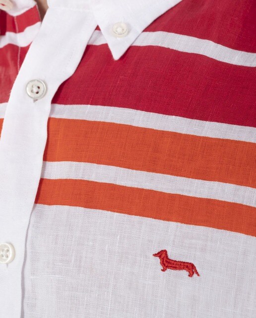 Camisa de lino de hombre regular con rayas anchas de colores en color  blanco · Harmont\u0026Blaine · El Corte Inglés