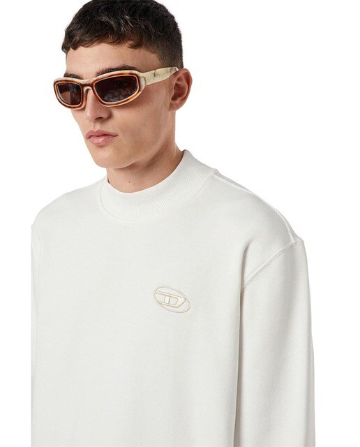 Sudadera de hombre en blanco con cuello redondo · Diesel · El Corte Inglés