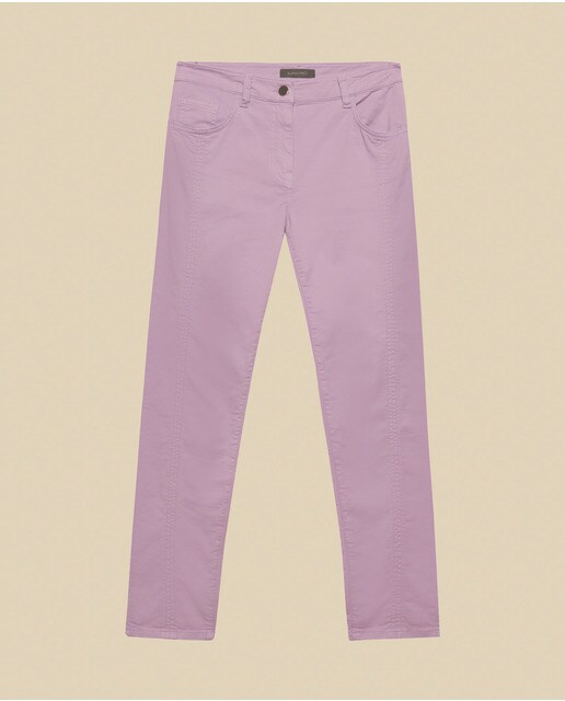 Pantalón recto de mujer talla grande con cinco bolsillos de drill elástico  · Elena Miró · El Corte Inglés