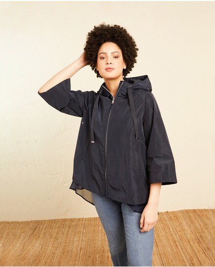 Chaquetón de mujer talla grande con capucha y cierre de cremallera · Elena  Miró · El Corte Inglés